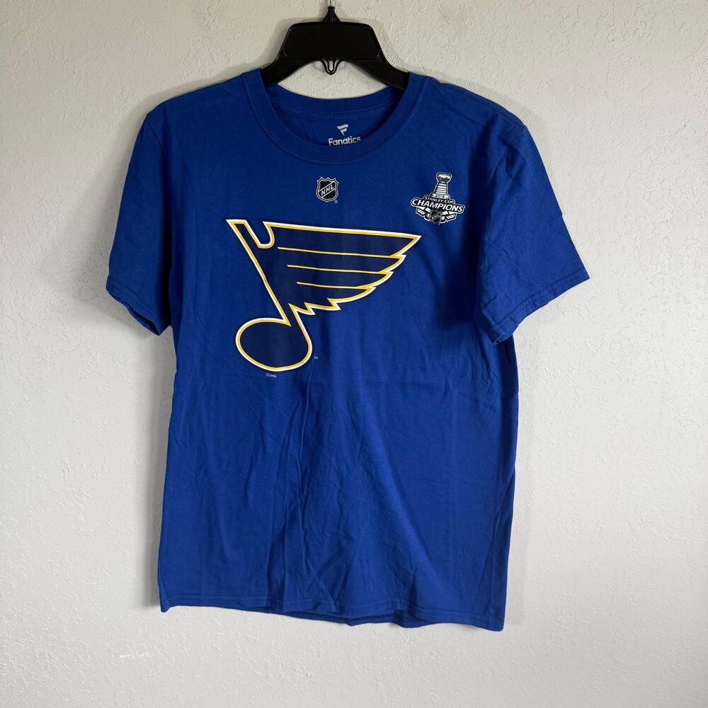 Mens M Blue Fanatics St. Louis Blues Sporty Gameday Athletic Graphic Print Shirt